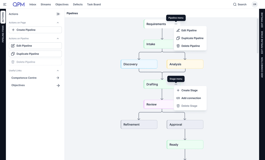 Конструктор процесів Pipelines у QPM