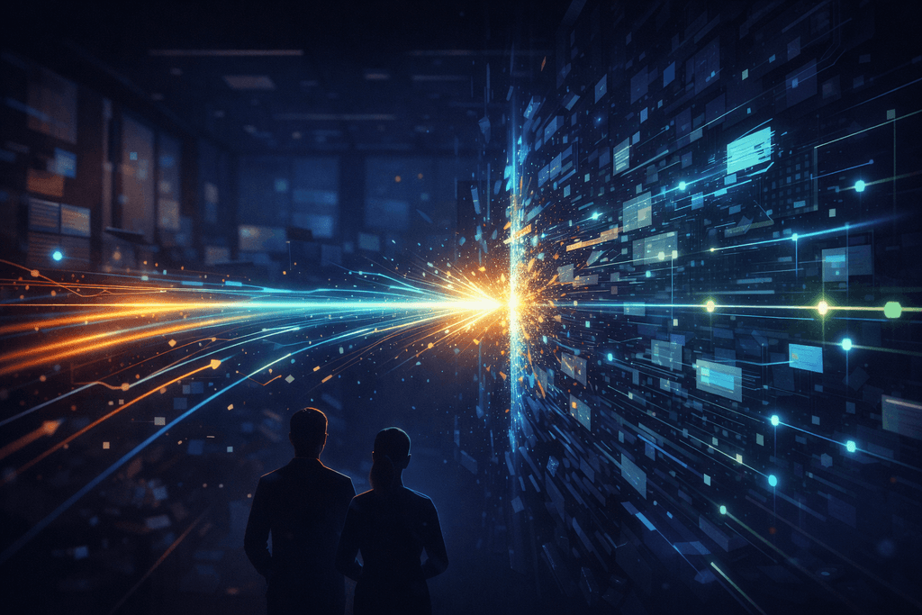 A fast flow of tasks crashes into process constraints during development.