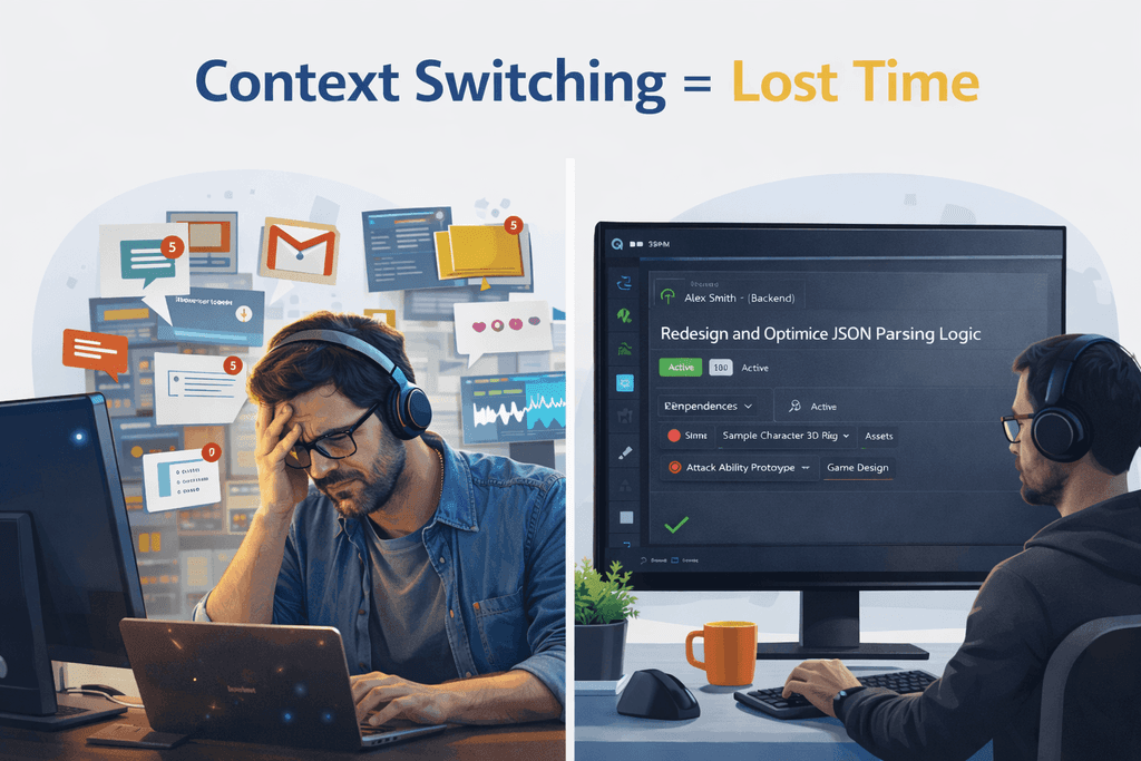 Context switching and loss of time when working on multiple tasks